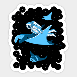 Astronaut traveling in blanket fish Sticker